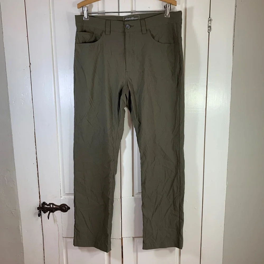 Eddie Bauer‎ Travex Mens 32x30 Hiking Pants Olive Green Nylon Stretch 13907903